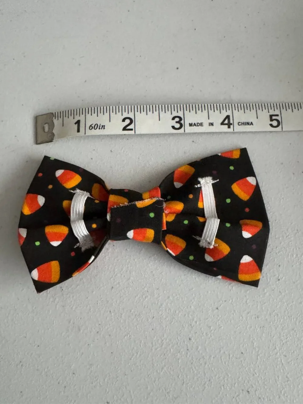 Medium Fall Candy Corn Dog Bowtie - HANDMADE
